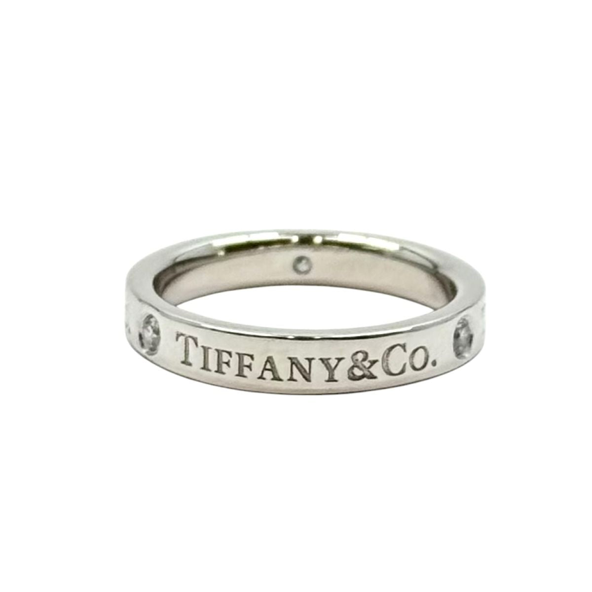 TIFFANY&Co. ティファニー フラットバンドリング 3Pダイヤ シルバー Pt950プラチナ / ダイヤモンド リング 指輪 アクセサリー ジュエリー 6.5号 レディース A