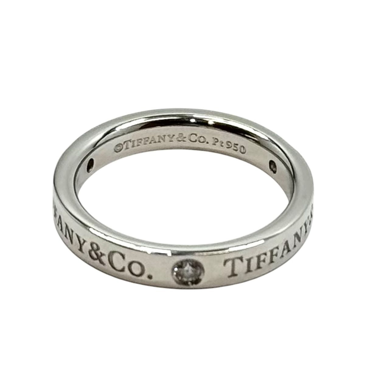 TIFFANY&Co. ティファニー フラットバンドリング 3Pダイヤ シルバー Pt950プラチナ / ダイヤモンド リング 指輪 アクセサリー ジュエリー 6.5号 レディース A