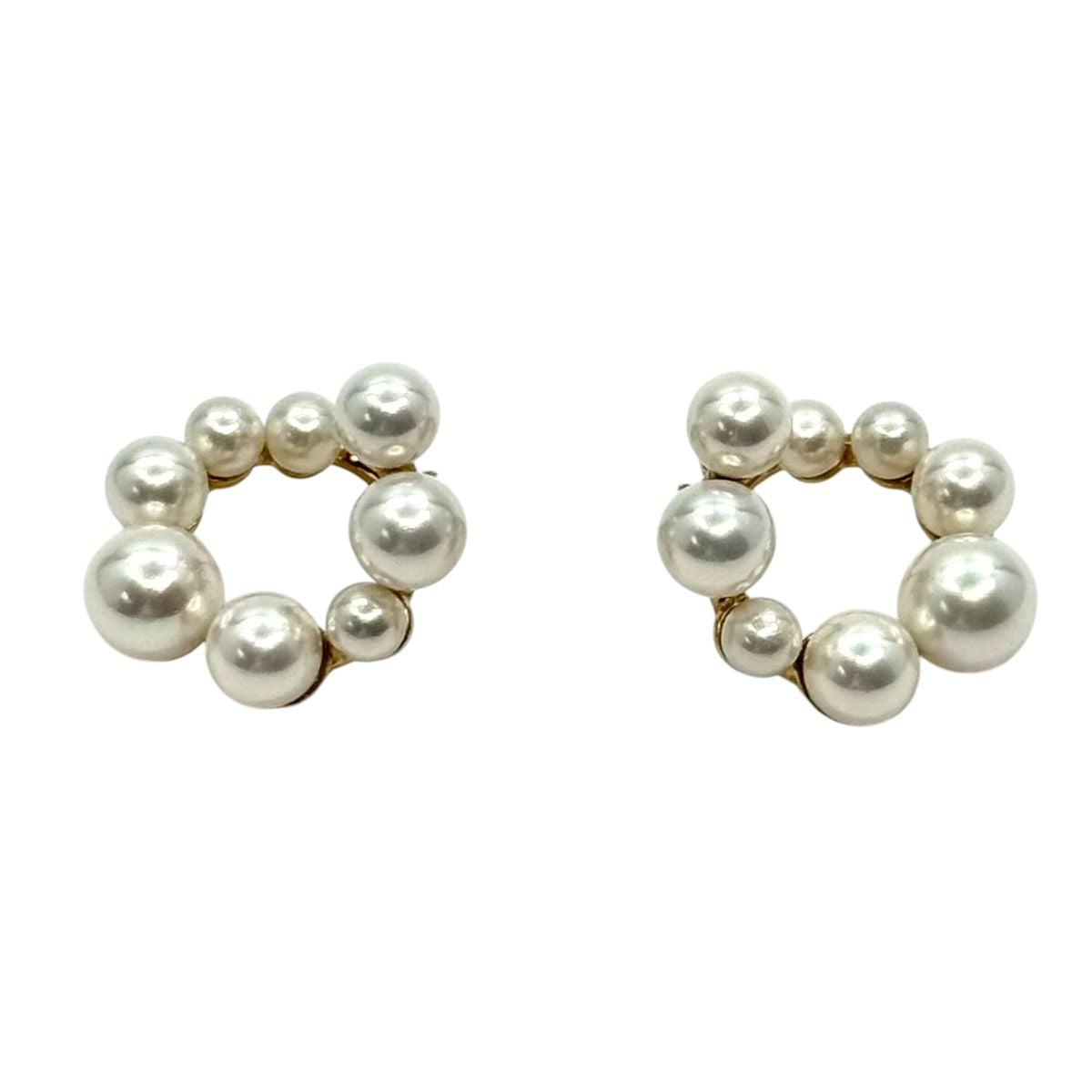 no brand ノーブランド Jouete ジュエッテ パール サークルピアス イエローゴールド シルバー925 / フェイクパール 075132 ピアス アクセサリー ジュエリー レディース A