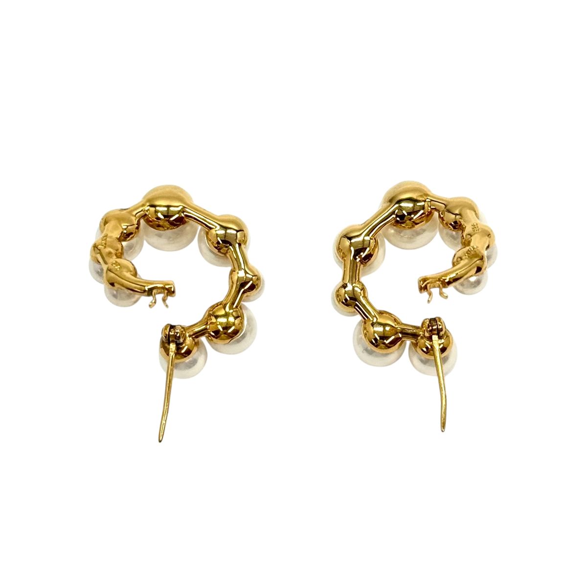 no brand ノーブランド Jouete ジュエッテ パール サークルピアス イエローゴールド シルバー925 / フェイクパール 075132 ピアス アクセサリー ジュエリー レディース A