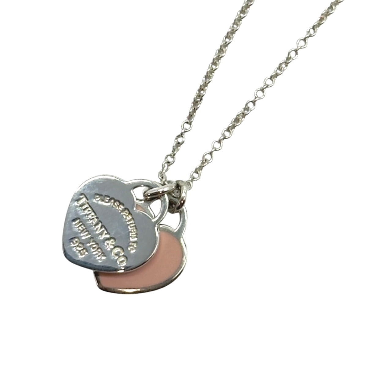 TIFFANY&Co. ティファニー リターン トゥ ティファニー ピンク ダブル ハート タグ ペンダント シルバー シルバー925 ネックレス レディース A