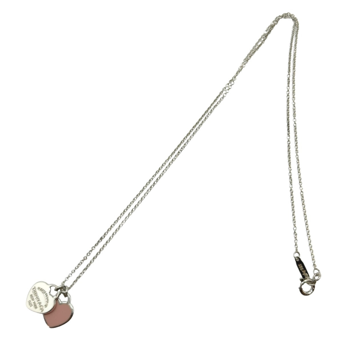 TIFFANY&Co. ティファニー リターン トゥ ティファニー ピンク ダブル ハート タグ ペンダント シルバー シルバー925 ネックレス レディース A