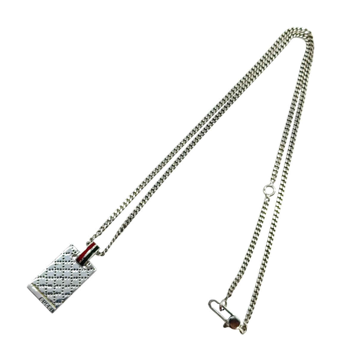 GUCCI グッチ ディアマンテ プレート タグ シルバー シルバー925 / エナメル 340481 ネックレス ペンダント レディース A