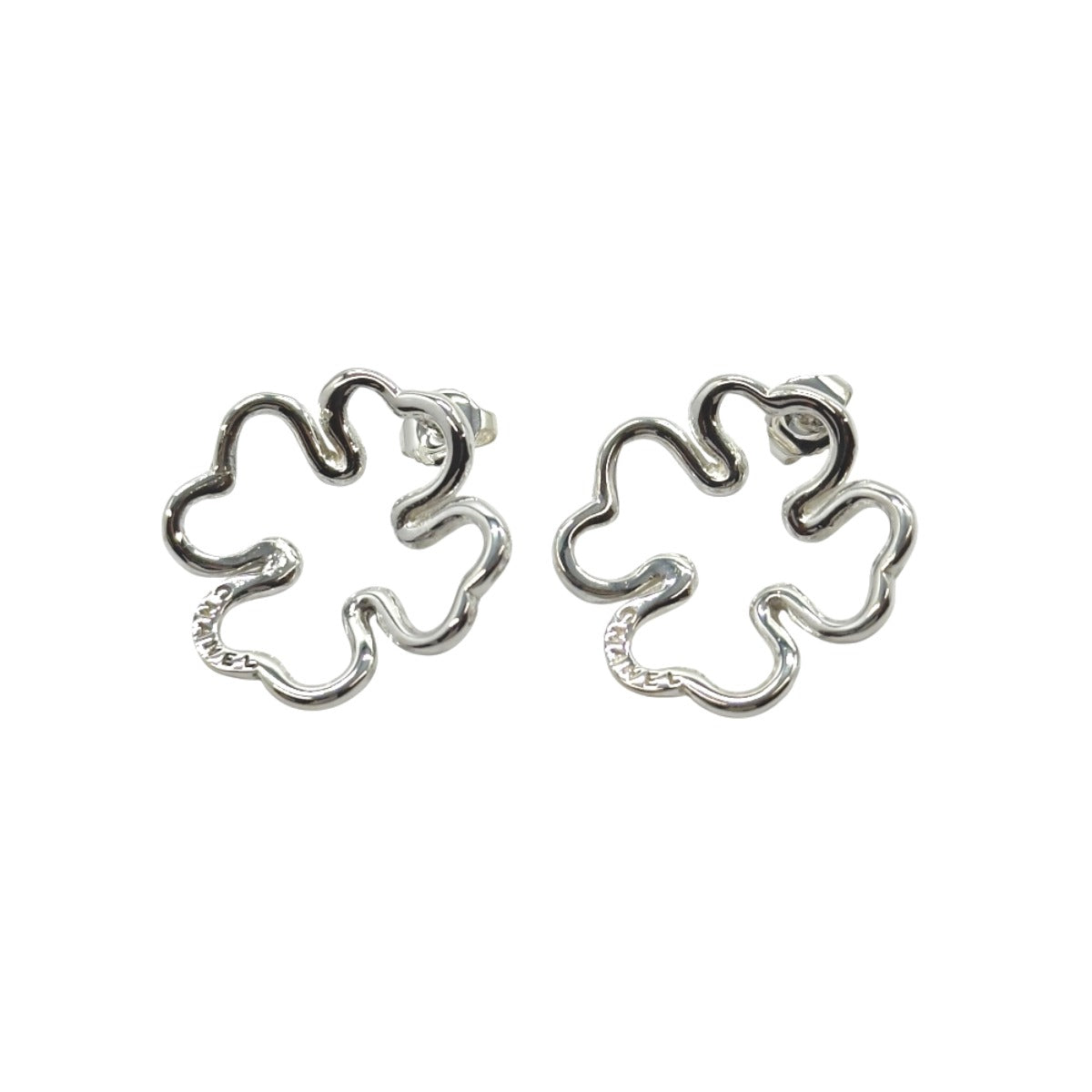 CHANEL シャネル クローバーモチーフ シルバー シルバー925 ピアス アクセサリー ジュエリー レディース A