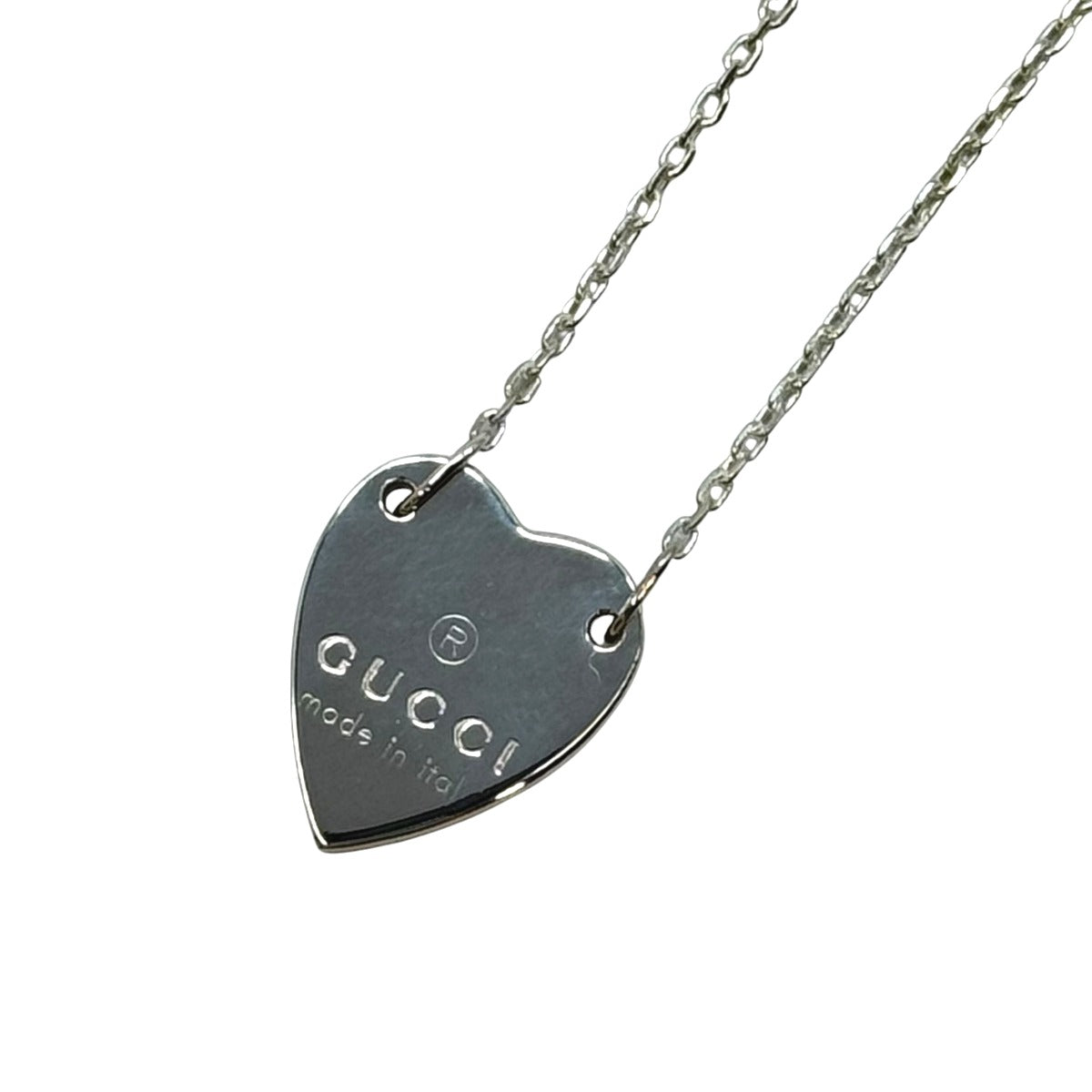 GUCCI グッチ トレードマーク ハート タグ シルバー シルバー925 ネックレス ペンダント アクセサリー ジュエリー レディース A