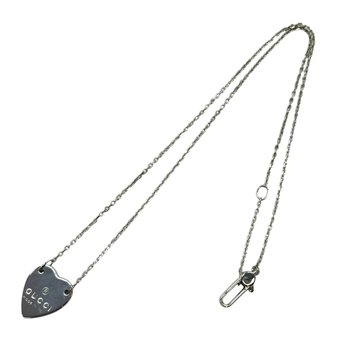 GUCCI グッチ トレードマーク ハート タグ シルバー シルバー925 ネックレス ペンダント アクセサリー ジュエリー レディース A