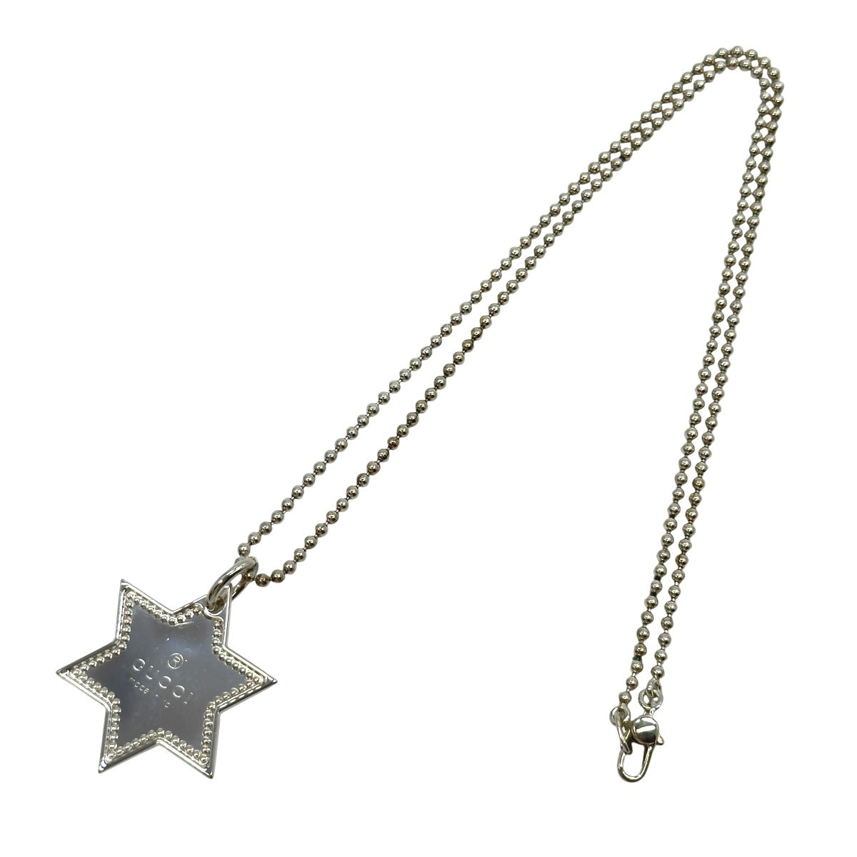 GUCCI グッチ スター オブ ダビデ ヘキサグラム ボールチェーン シルバー シルバー925 ネックレス ペンダント チェーン アクセサリー レディース A
