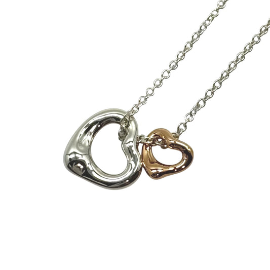 TIFFANY&Co. ティファニー エルサ ペレッティ ダブルオープンハート シルバー シルバー925 / K18PG ピンクゴールド ネックレス ペンダント アクセサリー ジュエリー レディース A