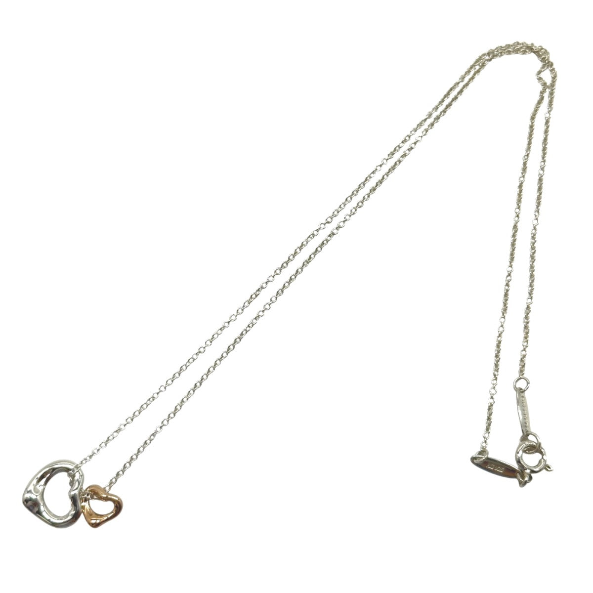 TIFFANY&Co. ティファニー エルサ ペレッティ ダブルオープンハート シルバー シルバー925 / K18PG ピンクゴールド ネックレス ペンダント アクセサリー ジュエリー レディース A