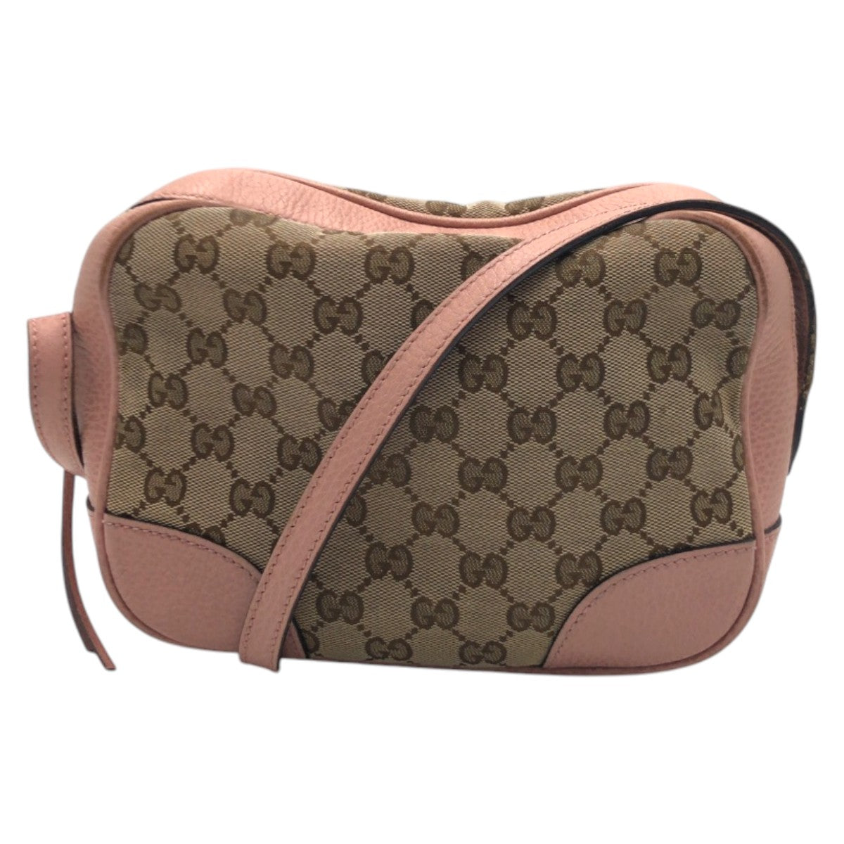 15245
GUCCI グッチ GG柄 ピンク ベージュ ブラウン GGキャンバス / レザー 449413 ショルダーバッグ ポシェット レディース AB42