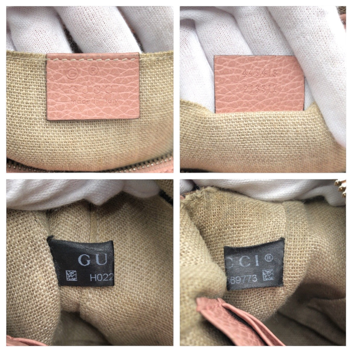 15245
GUCCI グッチ GG柄 ピンク ベージュ ブラウン GGキャンバス / レザー 449413 ショルダーバッグ ポシェット レディース AB42