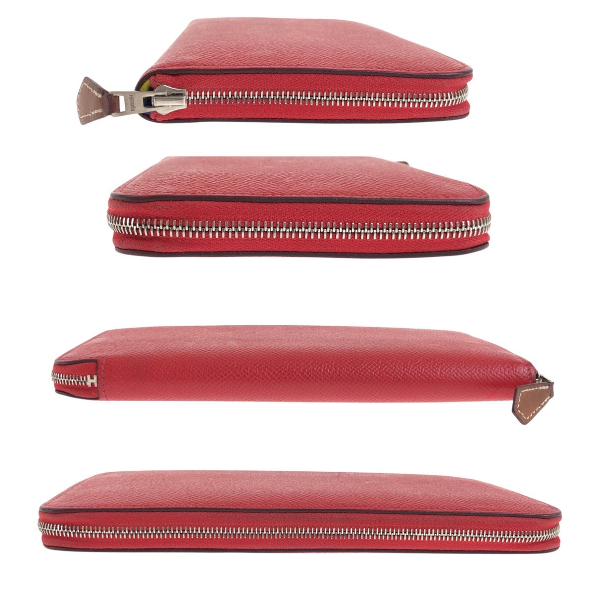 20285
HERMES エルメス アザップロング シルクイン ルージュ レッド シルバー金具 ヴォーエプソン 長財布 ロングウォレット A刻印 レディース AB44