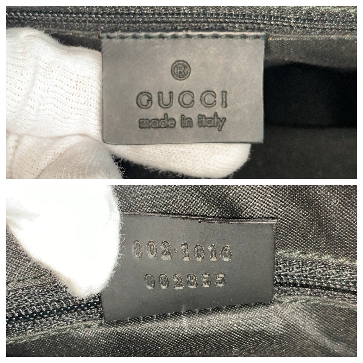 21986
GUCCI グッチ バンブー GG柄 ブラック 黒 ナイロン 002 1016 ハンドバッグ トートバッグ レディース A42