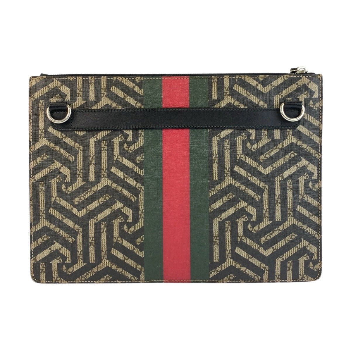 22101
GUCCI グッチ GGカレイド シェリーライン ベージュ ブラック シルバー金具 GGスプリームキャンバス / レザー 429004 ショルダーバッグ クラッチバッグ メンズ A56