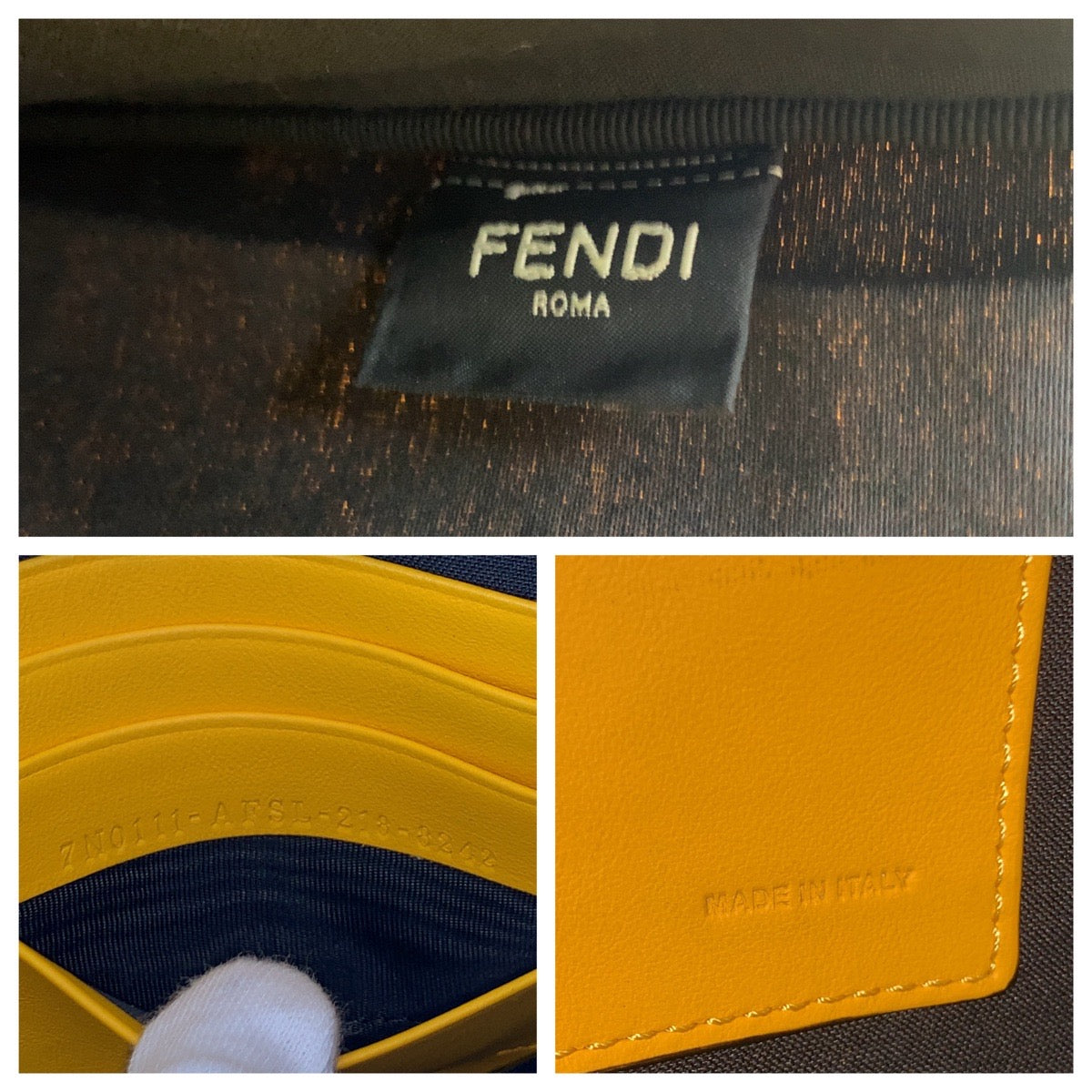 22599
FENDI フェンディ FFヴァーティゴ イエロー シルバー金具 キャンバス 7N0111 クラッチバッグ セカンドバッグ メンズ AB35