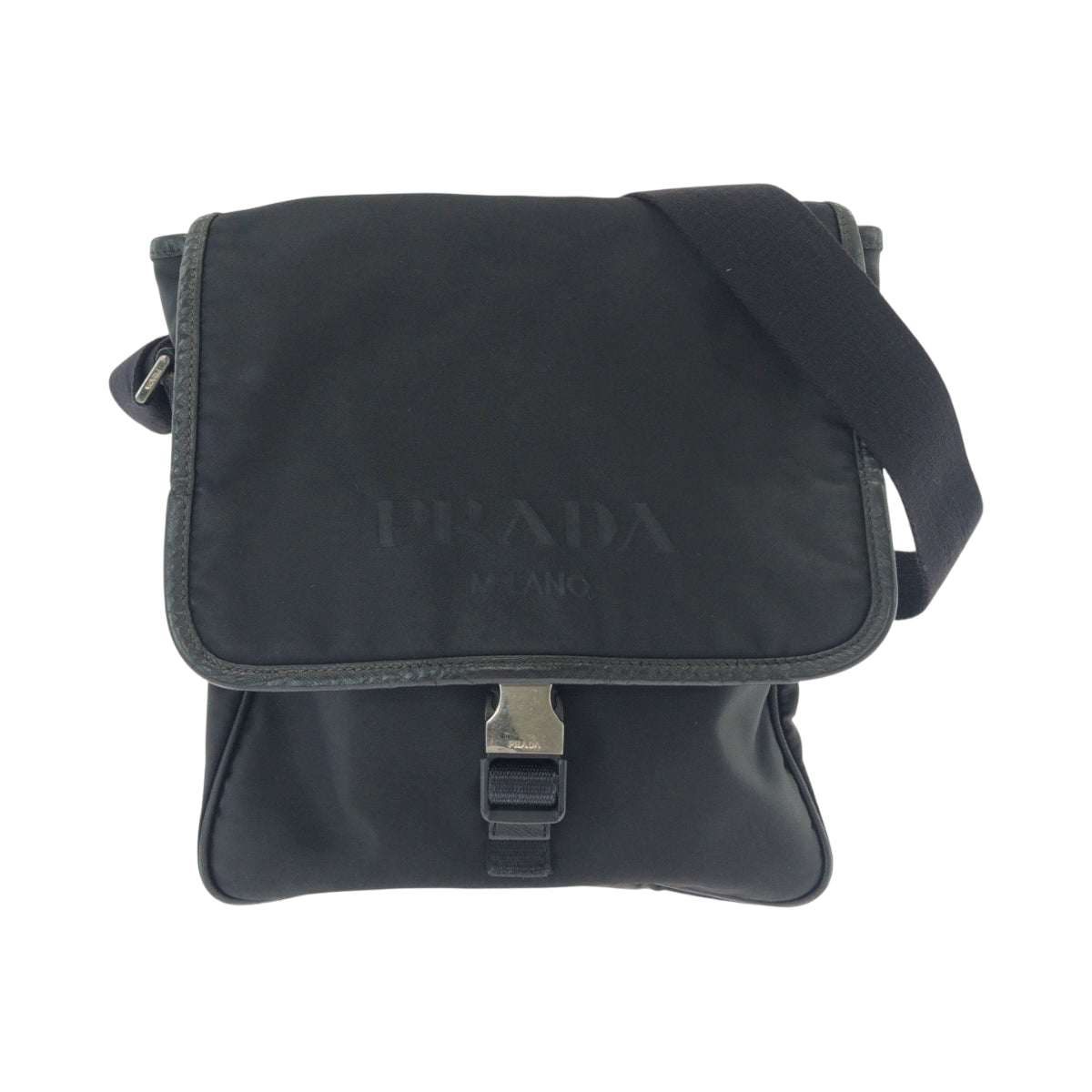 23977
PRADA プラダ テスート ロゴ ブラック 黒 シルバー金具 ナイロン VA0770 ショルダーバッグ 斜め掛け メンズ ABP41