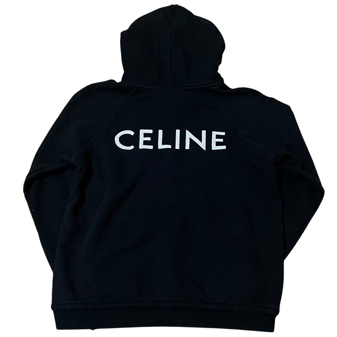 CELINE セリーヌ ブラック コットン パーカー メンズ B