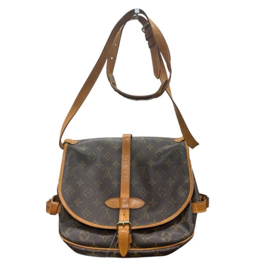 LOUIS VUITTON ルイヴィトン モノグラム ブラウン ゴールド金具 PVC / レザー ショルダーバッグ レディース AB