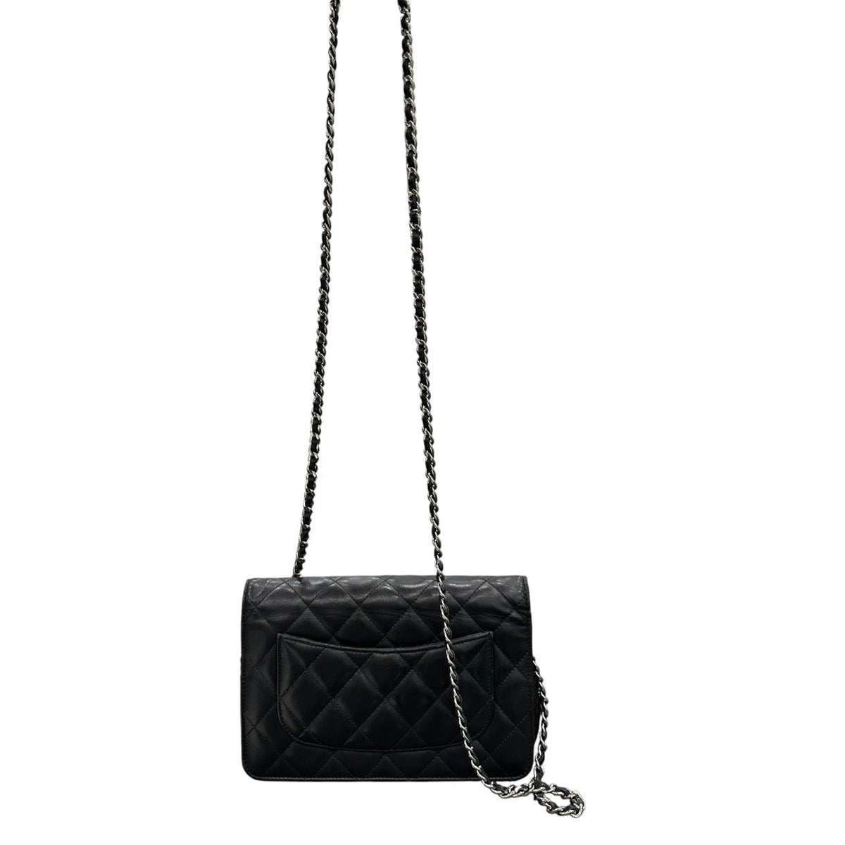 CHANEL シャネル ラムスキン マトラッセ ブラック シルバー金具 レザー AP0250 ショルダーバッグ レディース A