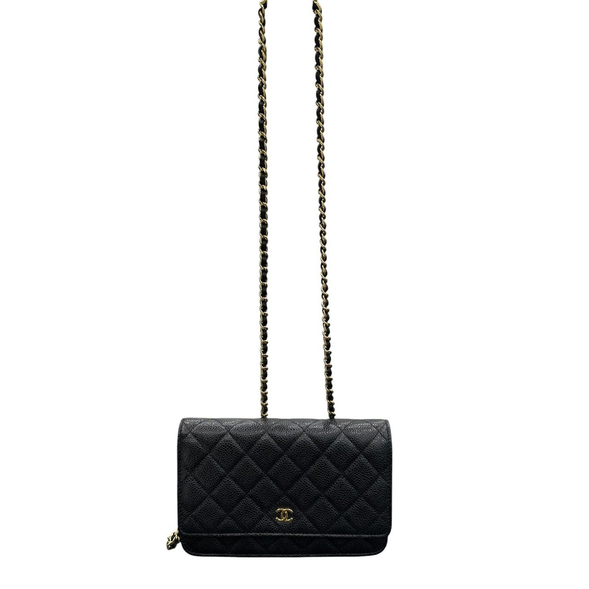 CHANEL シャネル キャビアスキン マトラッセ ブラック ゴールド金具 カーフ AP0250 ショルダーバッグ レディース A