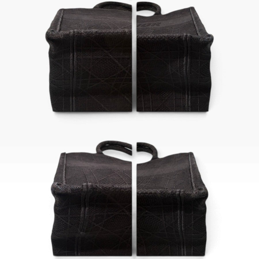 Christian Dior クリスチャンディオール カナージュ ブックトート ブラック キャンバス M1296ZZAU トートバッグ レディース A