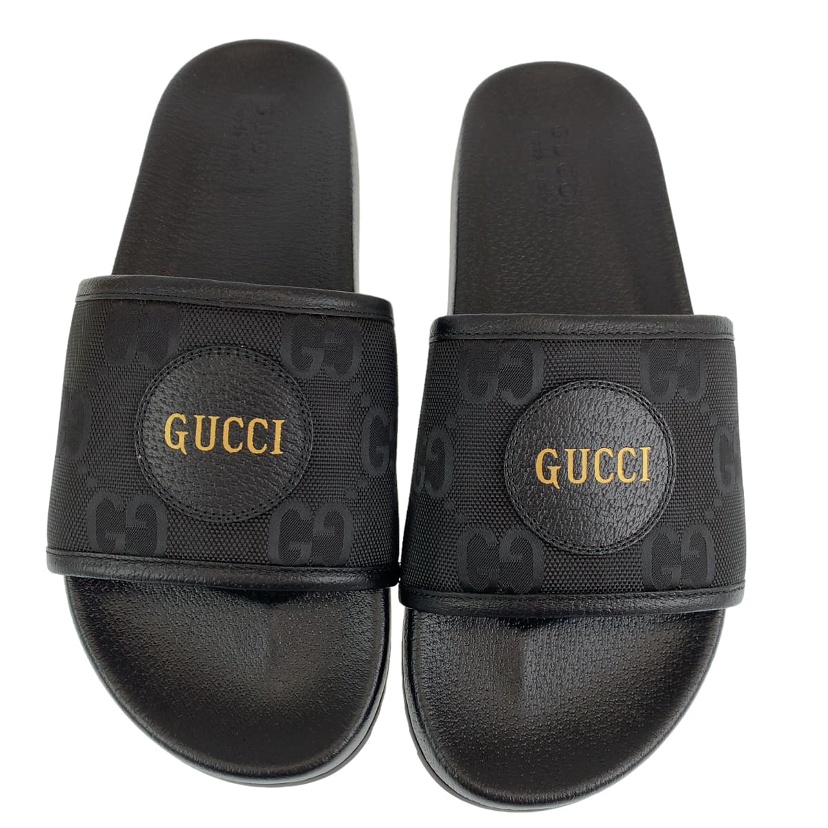 H-00576
GUCCI グッチ GG柄 スライドサンダル サイズ10 ブラック 黒 PVC サンダル フラットサンダル  メンズ