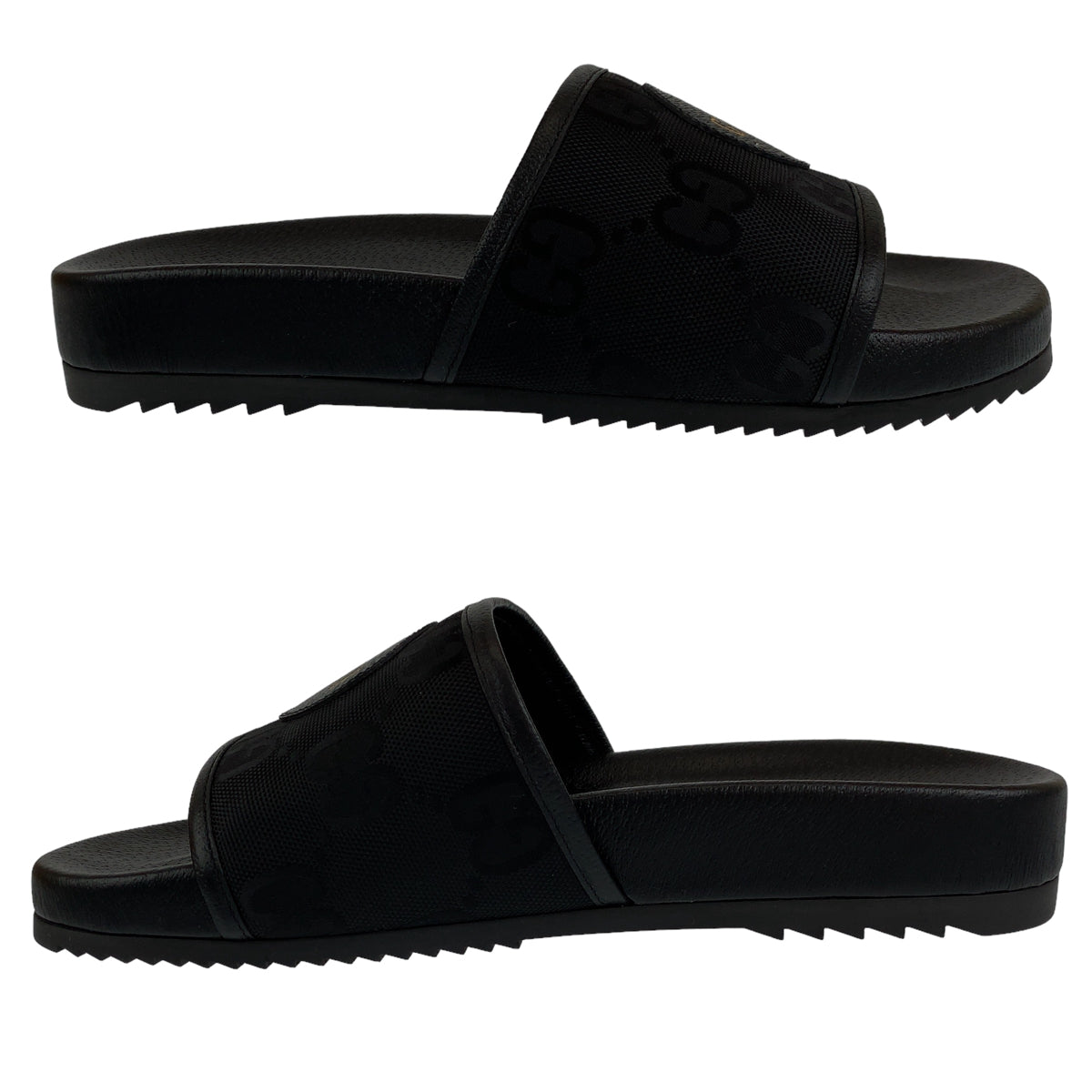 H-00576
GUCCI グッチ GG柄 スライドサンダル サイズ10 ブラック 黒 PVC サンダル フラットサンダル  メンズ