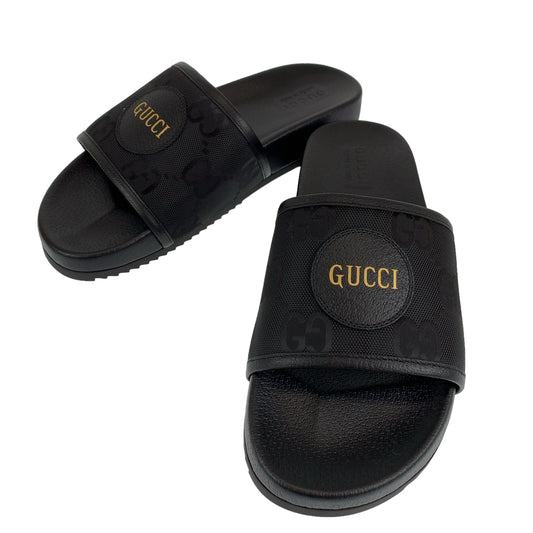 H-00577
GUCCI グッチ GG柄 スライドサンダル サイズ11 ブラック 黒 PVC サンダル ビーチサンダル  メンズ