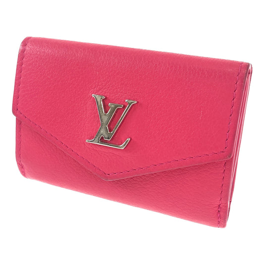 B-070
LOUIS VUITTON ルイヴィトン ポルトフォイユ ロックミニ ピンク レザー M81348 三つ折り財布  レディース