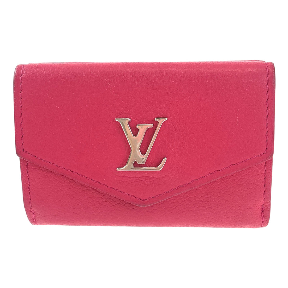 B-070
LOUIS VUITTON ルイヴィトン ポルトフォイユ ロックミニ ピンク レザー M81348 三つ折り財布  レディース