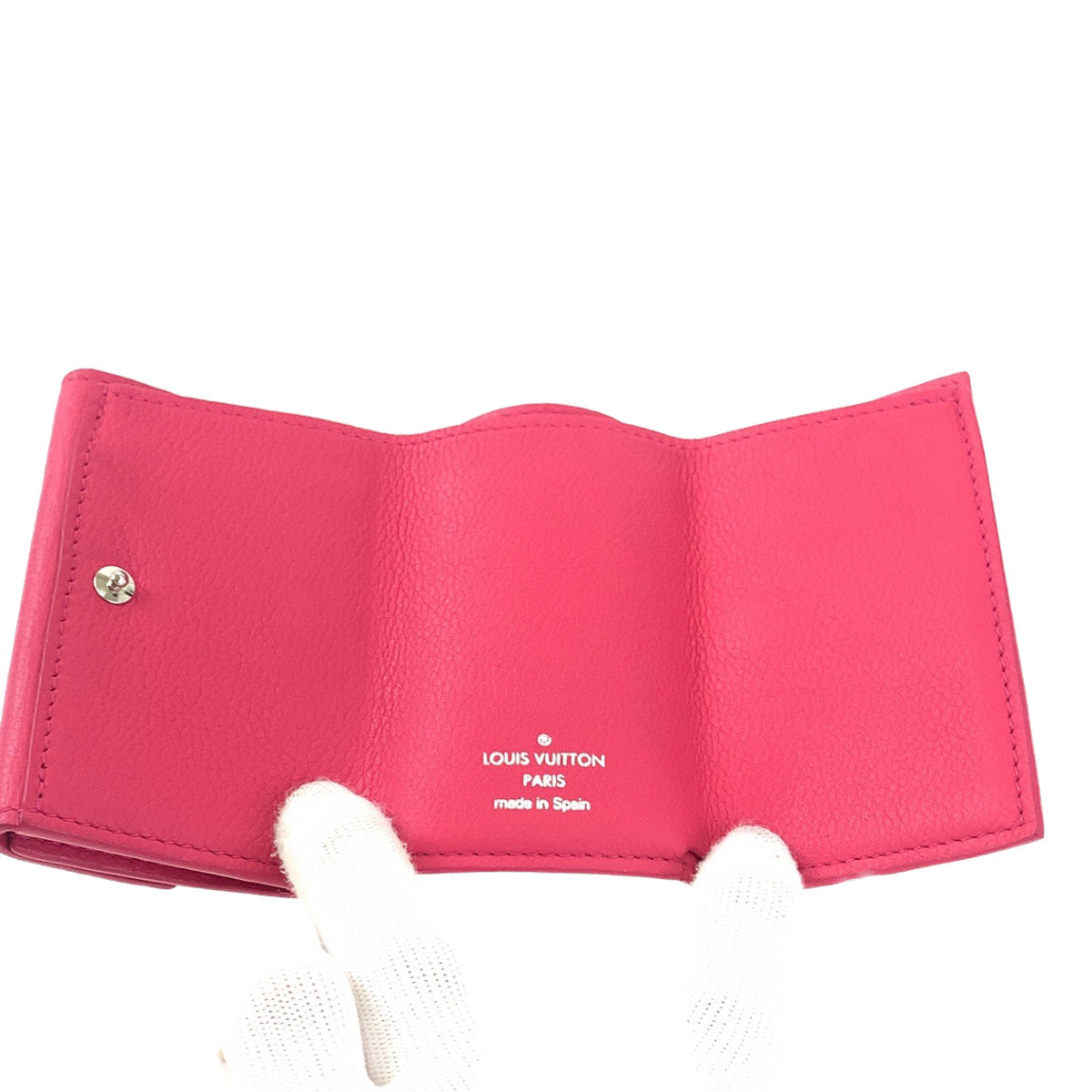 B-070
LOUIS VUITTON ルイヴィトン ポルトフォイユ ロックミニ ピンク レザー M81348 三つ折り財布  レディース