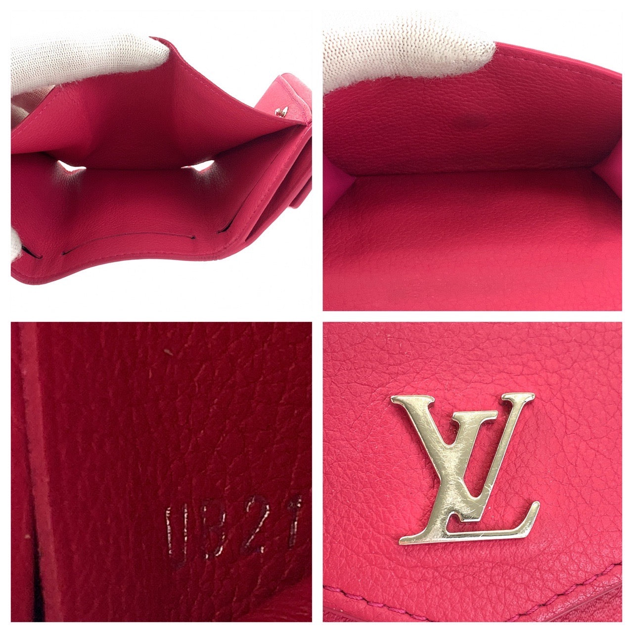 B-070
LOUIS VUITTON ルイヴィトン ポルトフォイユ ロックミニ ピンク レザー M81348 三つ折り財布  レディース