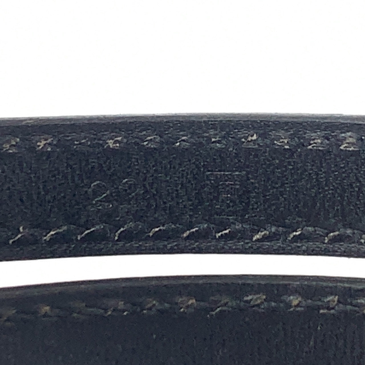 B-095
HERMES エルメス プスプス ブラック 黒 シルバー金具 レザー / メタル バングル ブレスレット □B刻印  レディース