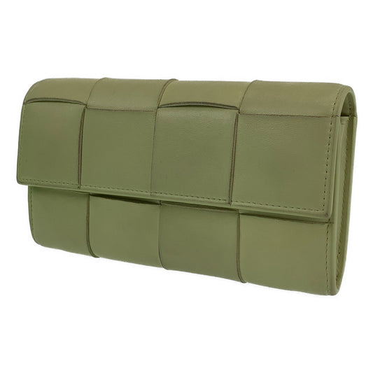 B-099
BOTTEGAVENETA ボッテガヴェネタ マキシイントレチャート ロングフラップウォレット レモンウォッシュド ラムスキン 長財布 男女兼用  レディース