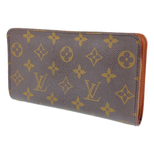 B-062
LOUIS VUITTON ルイヴィトン モノグラム ポルト モネ ジップ ブラウン レザー M61727 長財布 ラウンドファスナー ラウンドジップ  レディース