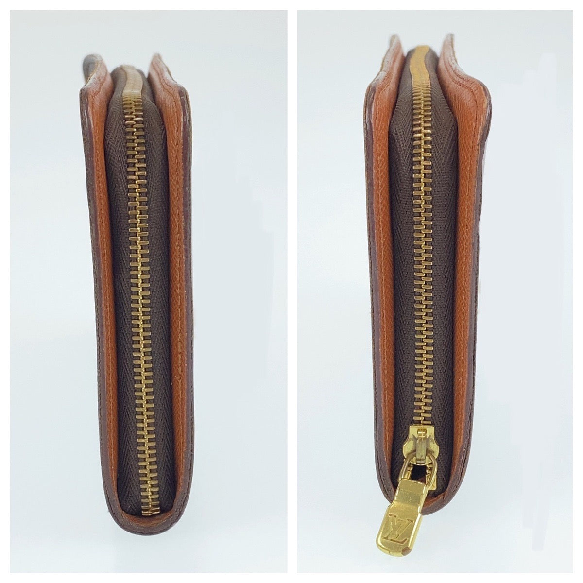 B-062
LOUIS VUITTON ルイヴィトン モノグラム ポルト モネ ジップ ブラウン レザー M61727 長財布 ラウンドファスナー ラウンドジップ  レディース