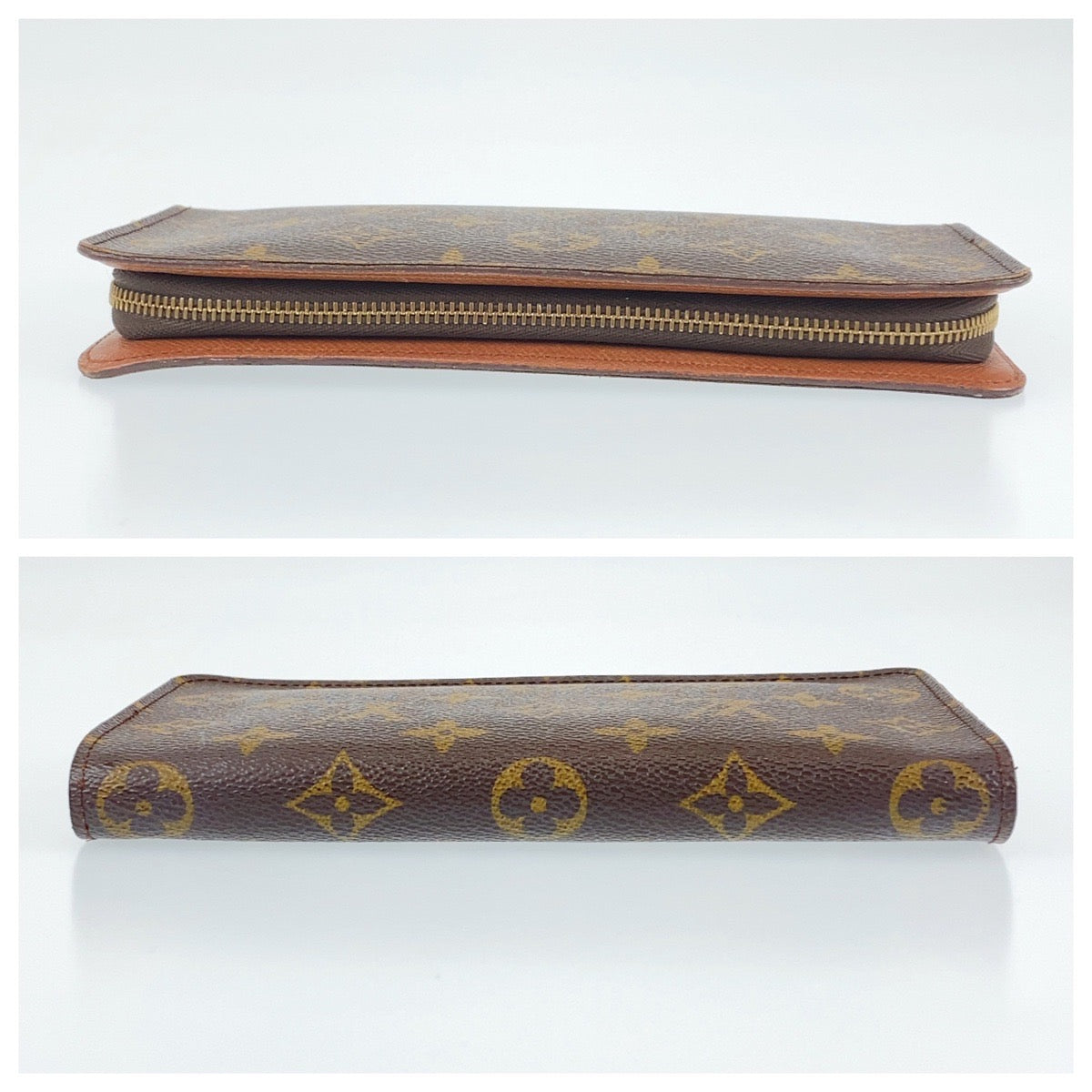 B-062
LOUIS VUITTON ルイヴィトン モノグラム ポルト モネ ジップ ブラウン レザー M61727 長財布 ラウンドファスナー ラウンドジップ  レディース