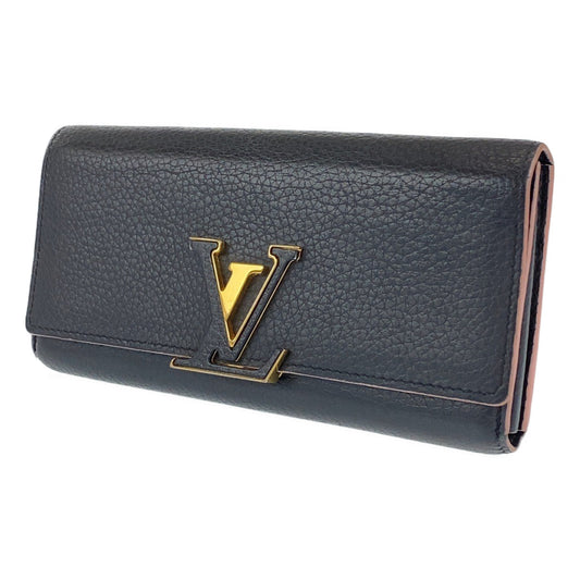 B-061
LOUIS VUITTON ルイヴィトン トリヨン ポルトフォイユ カプシーヌ ノワール ブラック レザー M61248 長財布 札入れ  レディース