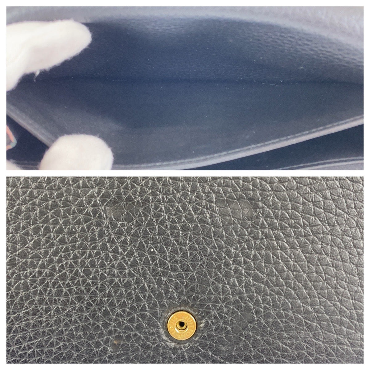 B-061
LOUIS VUITTON ルイヴィトン トリヨン ポルトフォイユ カプシーヌ ノワール ブラック レザー M61248 長財布 札入れ  レディース