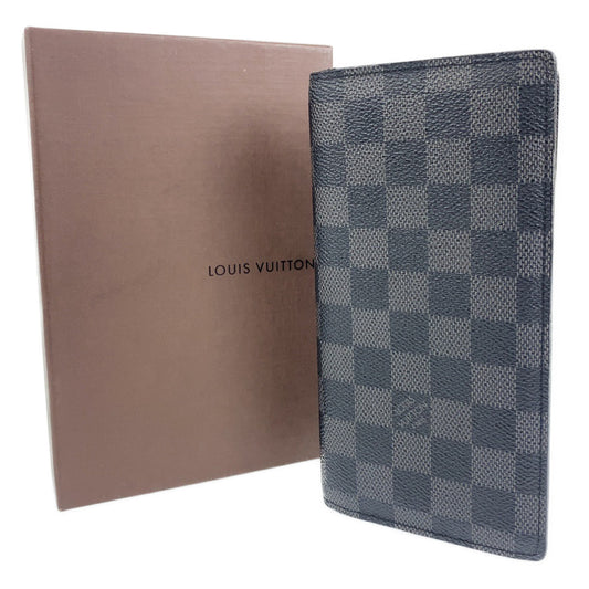 B-059
LOUIS VUITTON ルイヴィトン ダミエ グラフィット ポルトフォイユ ブラザ ブラック グレー PVC 長財布 札入れ  メンズ