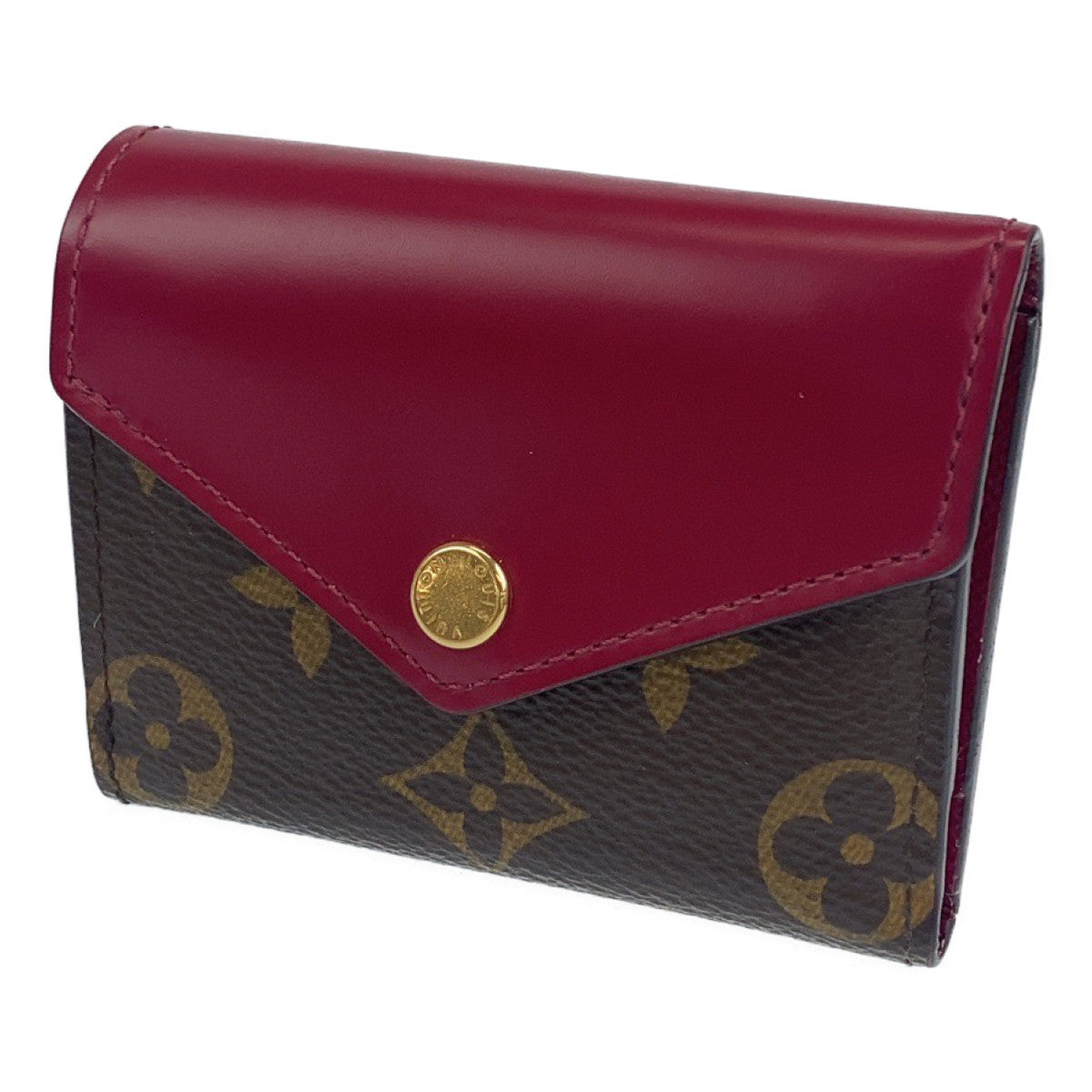 B-057
LOUIS VUITTON ルイヴィトン ポルトフォイユ ゾエ ブラウン 茶 ワインレッド PVC 財布 コンパクトウォレット  レディース