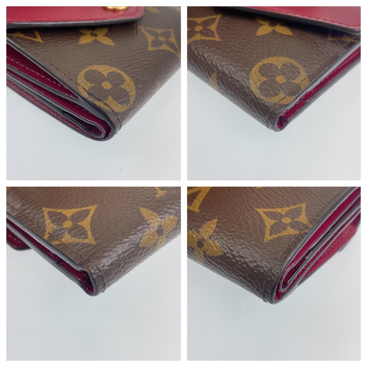 B-057
LOUIS VUITTON ルイヴィトン ポルトフォイユ ゾエ ブラウン 茶 ワインレッド PVC 財布 コンパクトウォレット  レディース