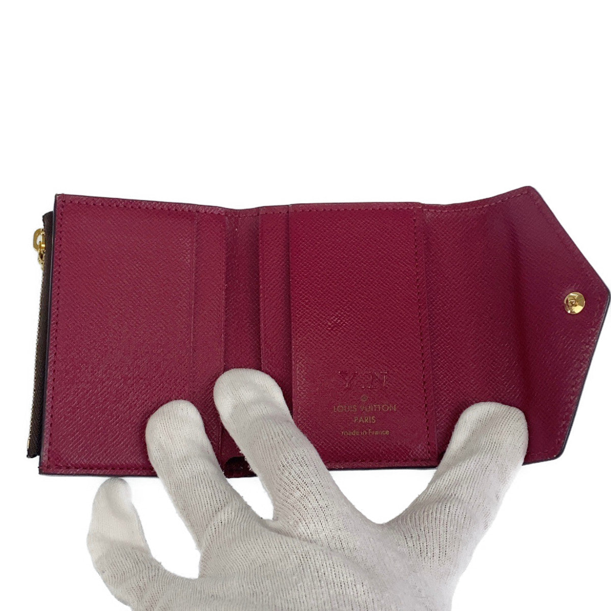 B-057
LOUIS VUITTON ルイヴィトン ポルトフォイユ ゾエ ブラウン 茶 ワインレッド PVC 財布 コンパクトウォレット  レディース