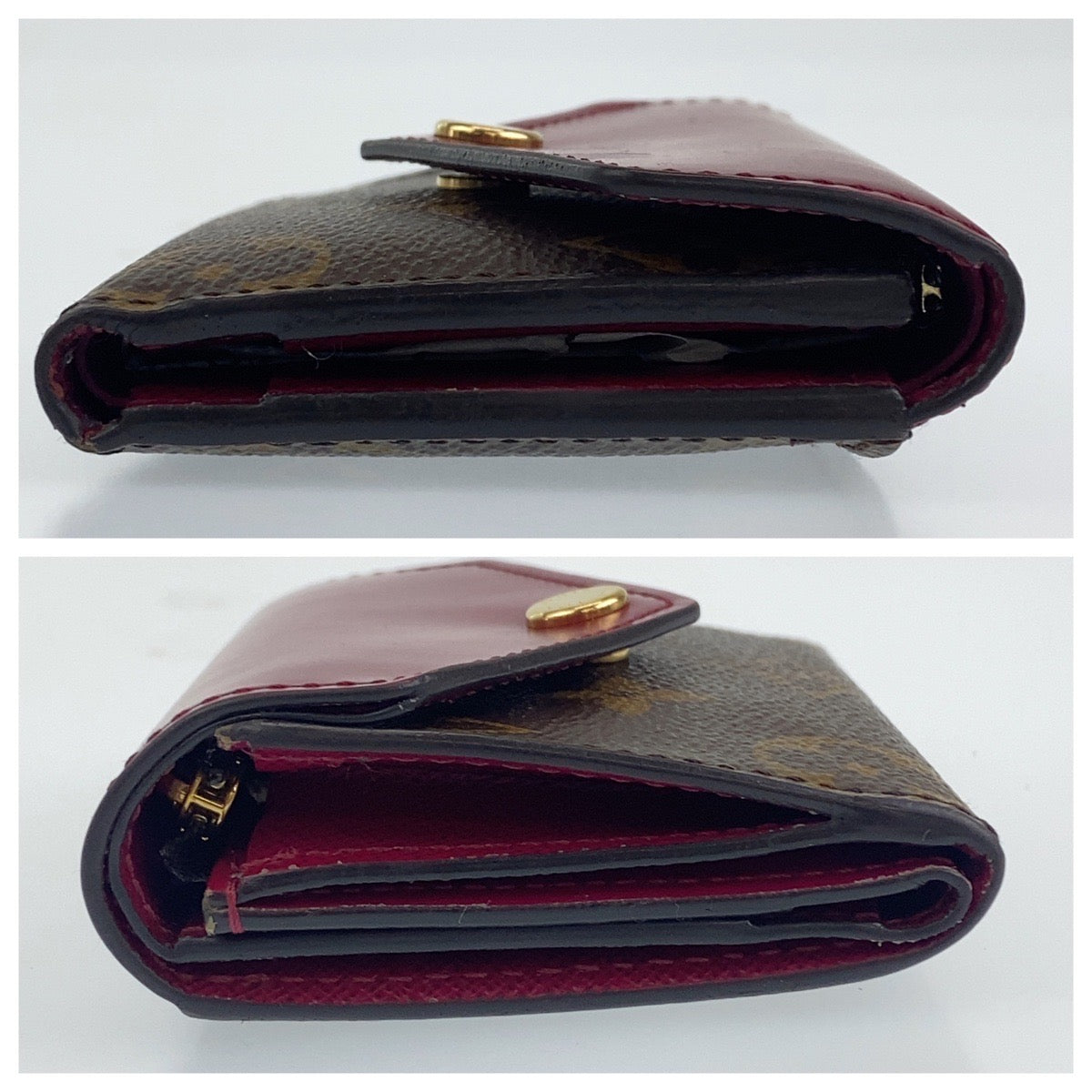 B-057
LOUIS VUITTON ルイヴィトン ポルトフォイユ ゾエ ブラウン 茶 ワインレッド PVC 財布 コンパクトウォレット  レディース