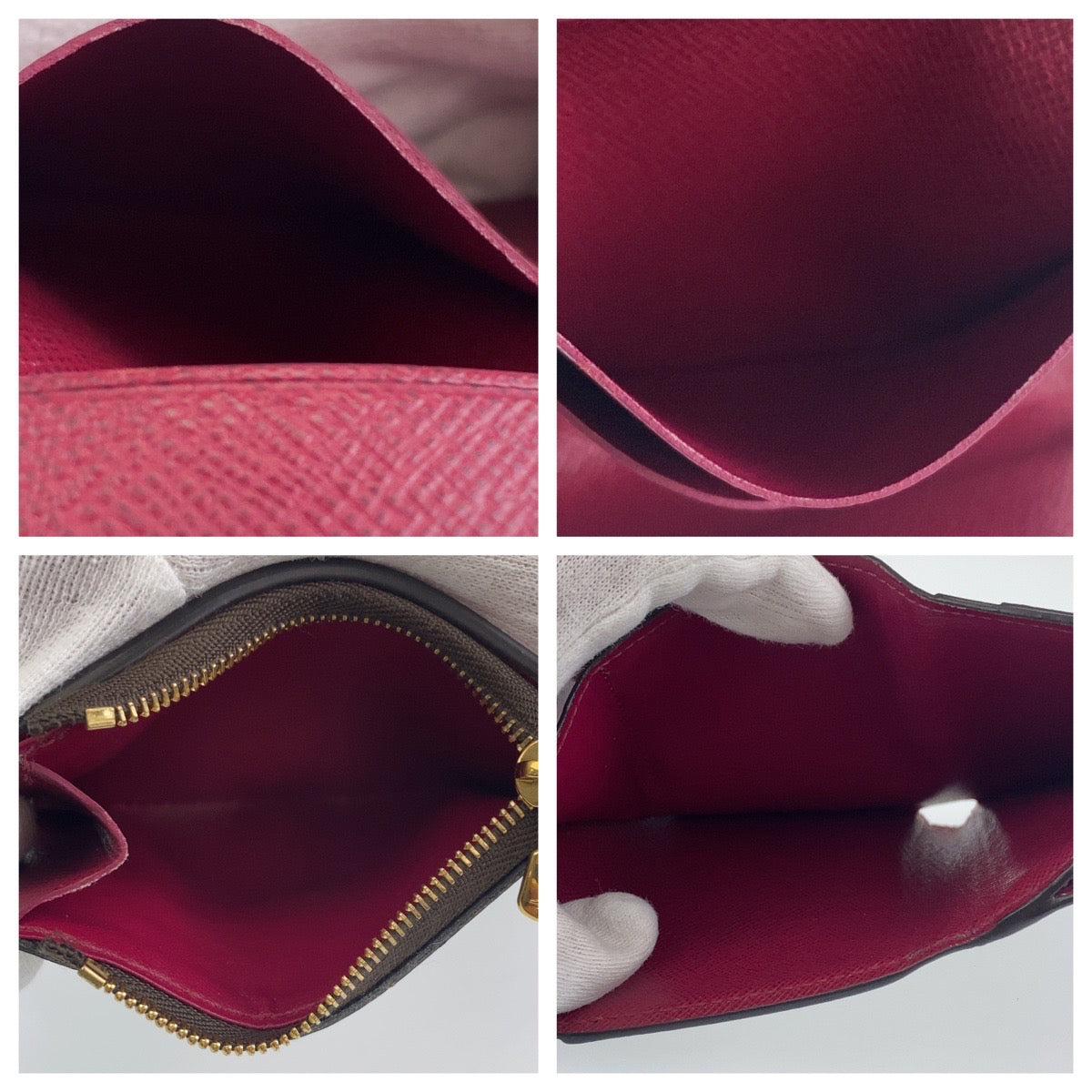 B-057
LOUIS VUITTON ルイヴィトン ポルトフォイユ ゾエ ブラウン 茶 ワインレッド PVC 財布 コンパクトウォレット  レディース