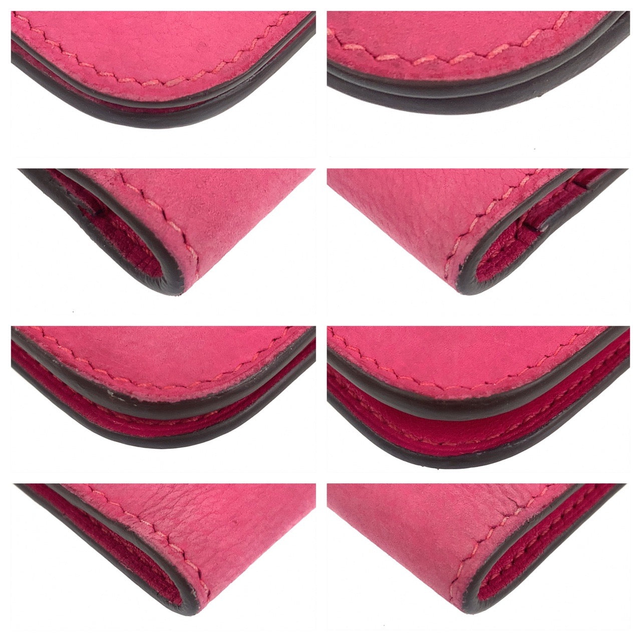 B-090
HERMES エルメス ドゴンGM ヴォーエバーソフト ピンク ショッキングピンク シルバー金具 スウェード 二つ折り財布 札入れ □L刻印  レディース