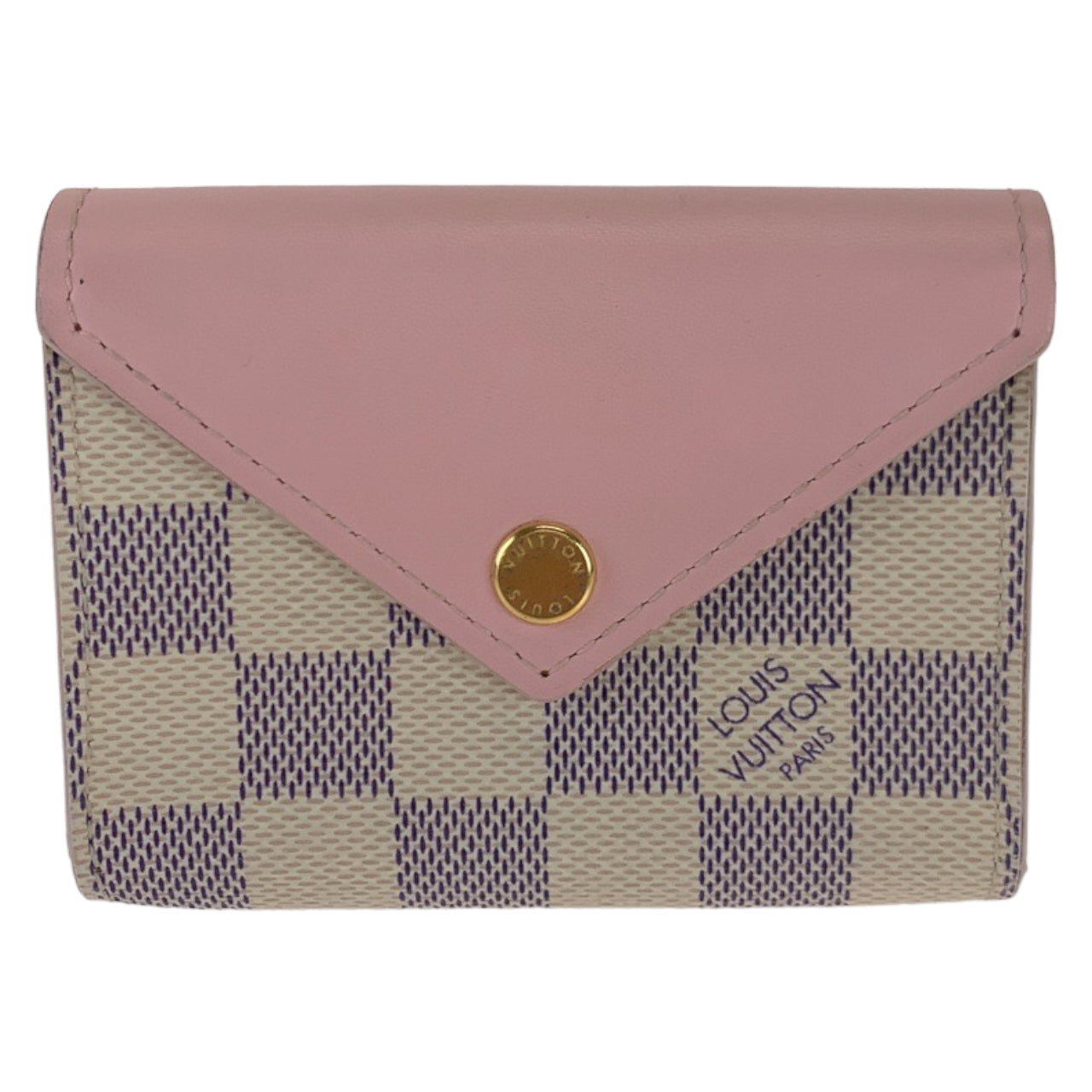 B-071
LOUIS VUITTON ルイ ヴィトン ダミエ アズール ポルトフォイユ ゾエ ホワイト 白 ピンク ゴールド金具 PVC N60292 カードケース 名刺入れ  レディース
