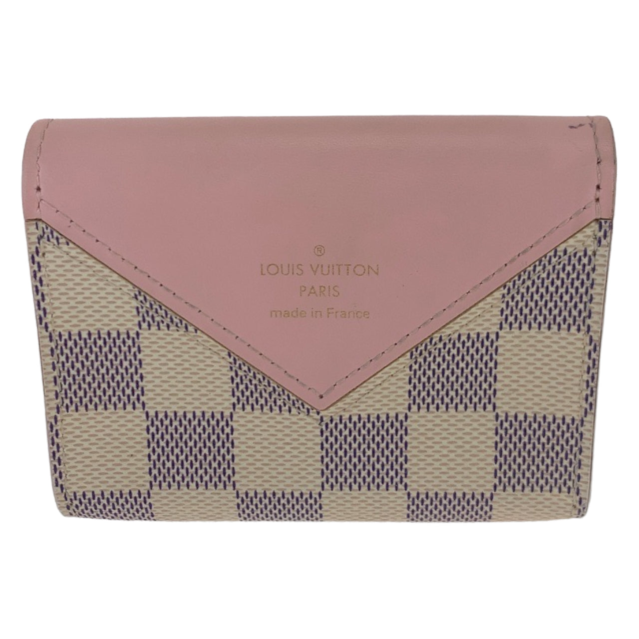 B-071
LOUIS VUITTON ルイ ヴィトン ダミエ アズール ポルトフォイユ ゾエ ホワイト 白 ピンク ゴールド金具 PVC N60292 カードケース 名刺入れ  レディース