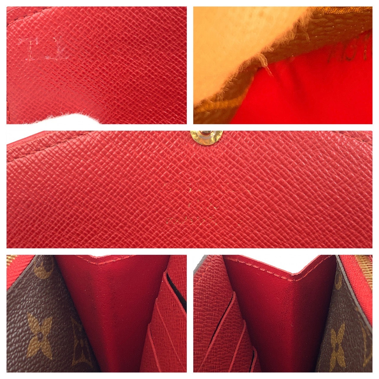 B-049
LOUIS VUITTON ルイヴィトン モノグラム ポルトフォイユ サラ レティーロ スリーズ ブラウン 茶 レッド 赤 レザー M61184 長財布 札入れ  レディース