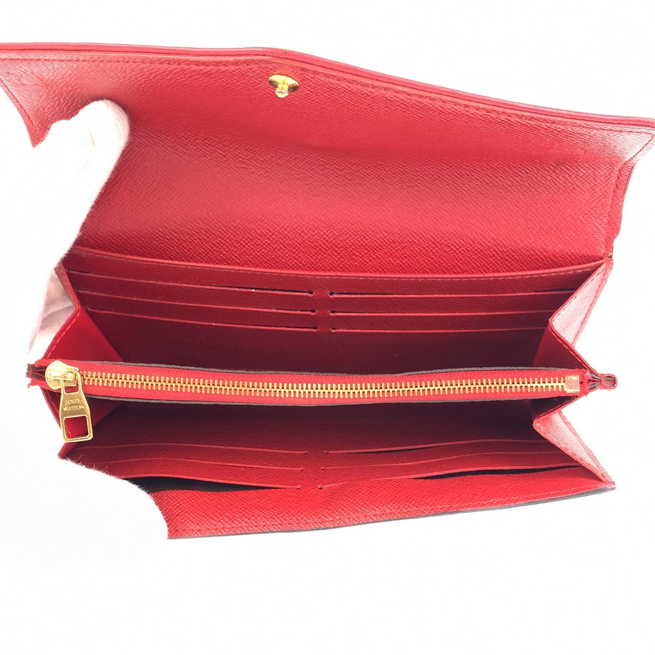 B-049
LOUIS VUITTON ルイヴィトン モノグラム ポルトフォイユ サラ レティーロ スリーズ ブラウン 茶 レッド 赤 レザー M61184 長財布 札入れ  レディース